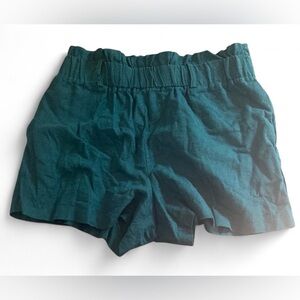 HAVE Los Angeles Women’s Linen Blend Green Elastic Waist Shorts Size‎ Medium
